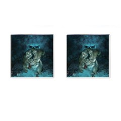 Aweome Troll With Skulls In The Night Cufflinks (square) by FantasyWorld7