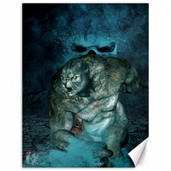 Aweome Troll With Skulls In The Night Canvas 12  X 16  by FantasyWorld7