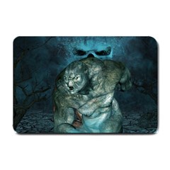 Aweome Troll With Skulls In The Night Small Doormat  by FantasyWorld7