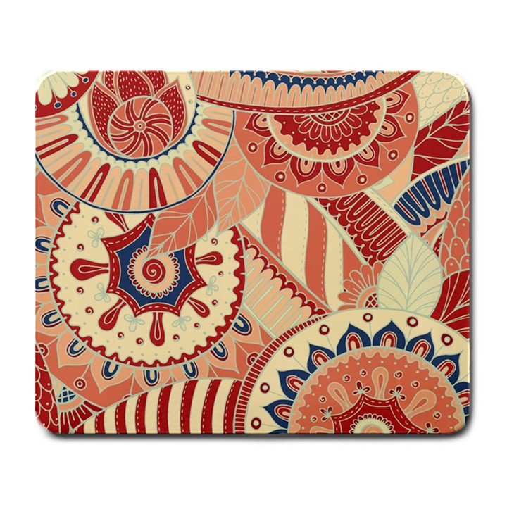 Pop Art Paisley Flowers Ornaments Multicolored 4 Large Mousepads