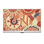 Pop Art Paisley Flowers Ornaments Multicolored 4 Business Card Holder Front