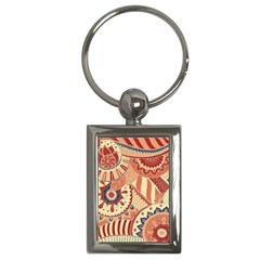 Pop Art Paisley Flowers Ornaments Multicolored 4 Key Chain (rectangle) by EDDArt