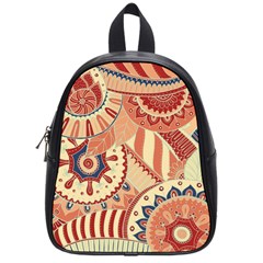 Pop Art Paisley Flowers Ornaments Multicolored 4 School Bag (small) by EDDArt