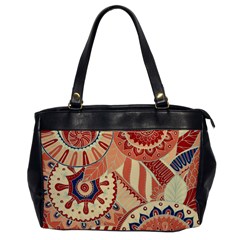 Pop Art Paisley Flowers Ornaments Multicolored 4 Oversize Office Handbag by EDDArt