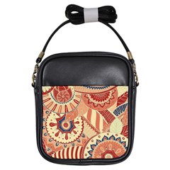 Pop Art Paisley Flowers Ornaments Multicolored 4 Girls Sling Bag by EDDArt