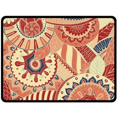 Pop Art Paisley Flowers Ornaments Multicolored 4 Fleece Blanket (large) 