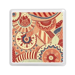 Pop Art Paisley Flowers Ornaments Multicolored 4 Memory Card Reader (square)