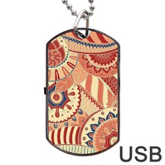 Pop Art Paisley Flowers Ornaments Multicolored 4 Dog Tag Usb Flash (two Sides) by EDDArt