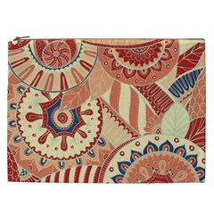 Pop Art Paisley Flowers Ornaments Multicolored 4 Cosmetic Bag (xxl) by EDDArt