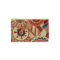 Pop Art Paisley Flowers Ornaments Multicolored 4 Cosmetic Bag (xs) by EDDArt