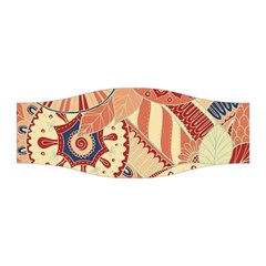 Pop Art Paisley Flowers Ornaments Multicolored 4 Background Solid Dark Red Stretchable Headband by EDDArt