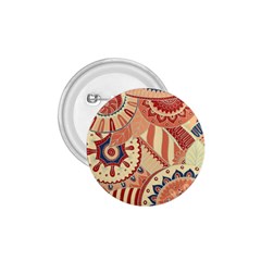 Pop Art Paisley Flowers Ornaments Multicolored 4 Background Solid Dark Red 1 75  Buttons by EDDArt
