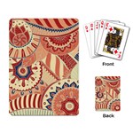 Pop Art Paisley Flowers Ornaments Multicolored 4 Background Solid Dark Red Playing Cards Single Design (Rectangle) Back