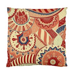 Pop Art Paisley Flowers Ornaments Multicolored 4 Background Solid Dark Red Standard Cushion Case (one Side) by EDDArt