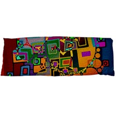 Modern Geometric Art   Dancing In The City Background Solid Dark Blue Body Pillow Case Dakimakura (two Sides)