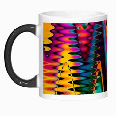 Multicolored Wave Distortion Zigzag Chevrons 2 Background Color Solid Black Morph Mugs by EDDArt