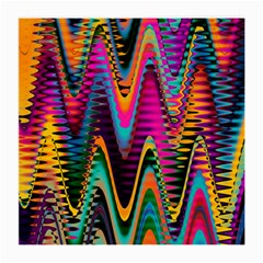 Multicolored Wave Distortion Zigzag Chevrons 2 Background Color Solid Black Medium Glasses Cloth (2 Sides) by EDDArt