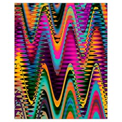 Multicolored Wave Distortion Zigzag Chevrons 2 Background Color Solid Black Drawstring Bag (small)