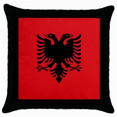 Albania Flag Throw Pillow Case (black) by FlagGallery