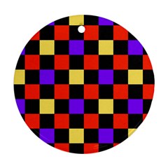 Checkerboard Again Ornament (round) by impacteesstreetwearseven