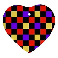 Checkerboard Again Heart Ornament (two Sides) by impacteesstreetwearseven