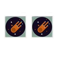 Meteor Meteorite Space Comet Cufflinks (square) by Pakrebo