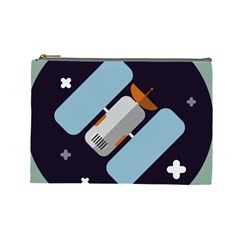 Satellite Machine Space Dark Cosmetic Bag (large) by Pakrebo