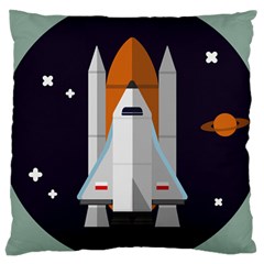 Rocket Space Universe Spaceship Large Cushion Case (two Sides) by Pakrebo