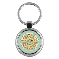 Pizza Slice Food Italian Key Chain (round) by Pakrebo