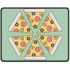 Pizza Slice Food Italian Double Sided Fleece Blanket (medium)  by Pakrebo