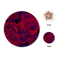 Roses Red Purple Flowers Pretty Playing Cards Single Design (round) by Pakrebo