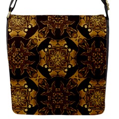 Gold Black Book Cover Ornate Flap Closure Messenger Bag (s) by Pakrebo