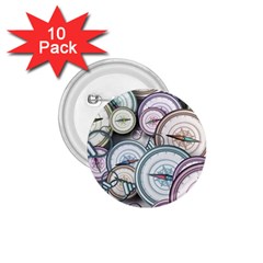 Compass Direction North South East 1 75  Buttons (10 Pack)