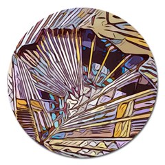 Abstract Drawing Design Modern Magnet 5  (round)