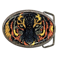 Tiger Predator Abstract Feline Belt Buckles by Pakrebo