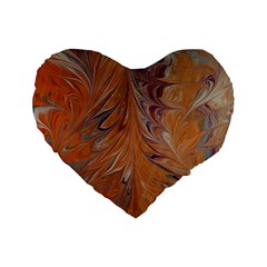 Marbled Paper Mottle Color Movement Standard 16  Premium Flano Heart Shape Cushions by Pakrebo