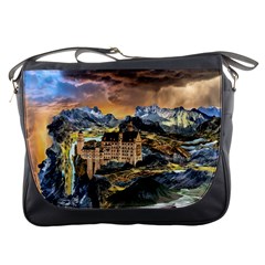 Castle Fantasy Landscape Stormy Messenger Bag by Pakrebo