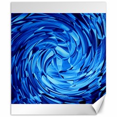 Strudel Blue White Light Blue Canvas 8  X 10 