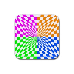 Checkerboard Again 8 Rubber Coaster (square)  by impacteesstreetwearseven