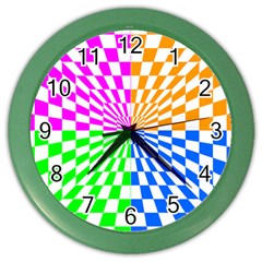 Checkerboard Again 8 Color Wall Clock by impacteesstreetwearseven