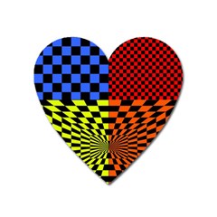 Checkerboard Again 7 Heart Magnet by impacteesstreetwearseven