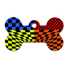 Checkerboard Again 7 Dog Tag Bone (two Sides) by impacteesstreetwearseven