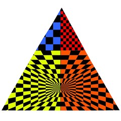 Checkerboard Again 7 Wooden Puzzle Triangle by impacteesstreetwearseven