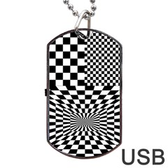 Checkerboard Again 6 Dog Tag Usb Flash (two Sides) by impacteesstreetwearseven