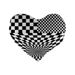 Checkerboard Again 6 Standard 16  Premium Heart Shape Cushions by impacteesstreetwearseven