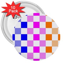 Checkerboard Again 9 Checkerboard Again 9 3  Buttons (10 Pack)  by impacteesstreetwearseven