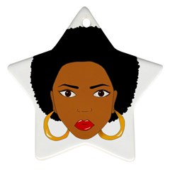 African American Woman With ?urly Hair Ornament (star) by bumblebamboo