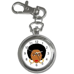 African American Woman With ?urly Hair Key Chain Watches by bumblebamboo