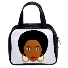 African American Woman With ?urly Hair Classic Handbag (two Sides) by bumblebamboo