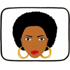 African American Woman With ?urly Hair Double Sided Fleece Blanket (mini)  by bumblebamboo